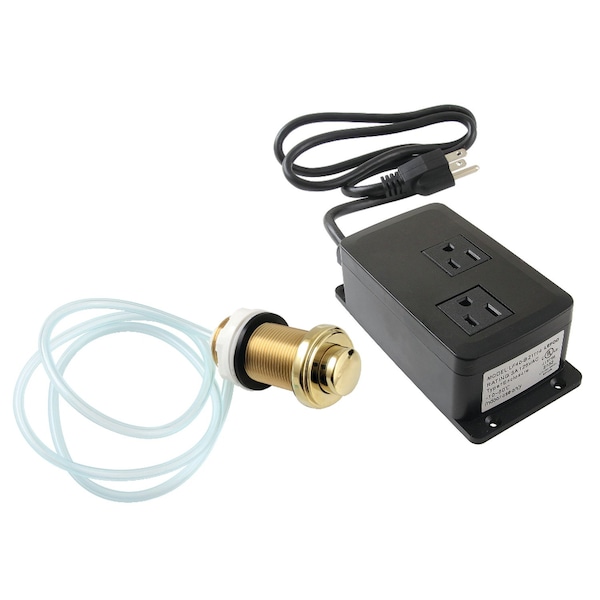 Dual Outlet Garbage Disposal Air Switch Kit, Polished Brass